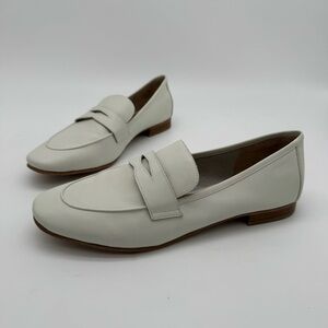Marc Fisher Chang White Leather Penny Loafer Size 11 M